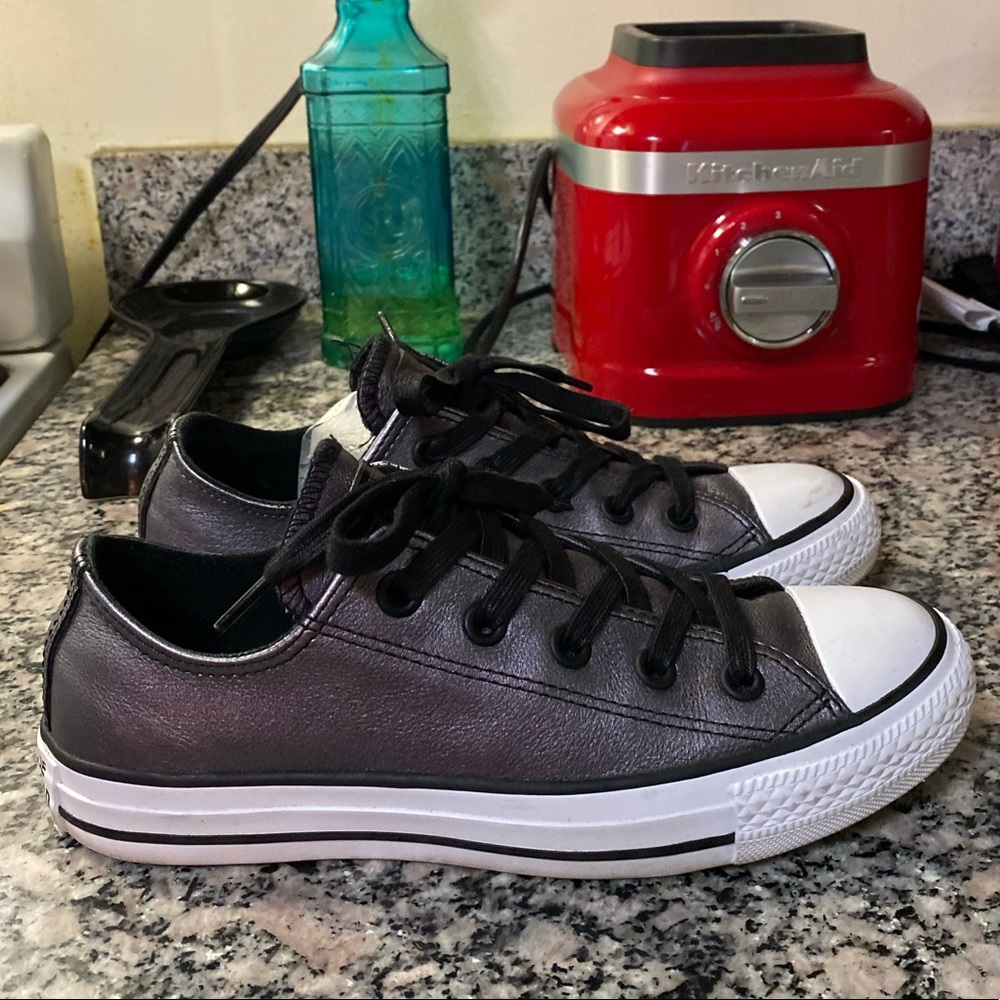 Converse Metallic charcoal gray for women